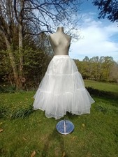 Fabulous White Grace Karin 3 Tier 2 Layer + Lining Full Wedding Petticoat L 35
