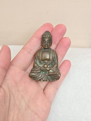 Solid brass buddha figurine - solid,