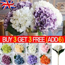 Artificial Hydrangea Fake Silk Flowers Bouquet Wedding Home Garden Decor HOT UK
