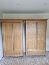 Baysdale Oak 2 Door Wardrobe / Gents Double Wardrobe / Oak Bedroom Furniture