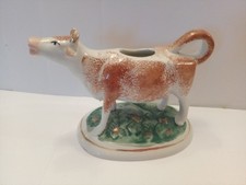 ANTIQUE STAFFORDSHIRE COW CREAMER HAND PAINTED VGC