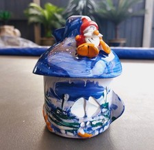 Handmade Studio Pottery oil burner Ceramic Wax Melt Christmas oil burner seyko