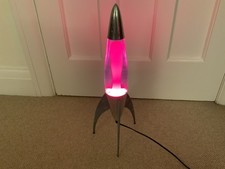 Retro Mathmos Telstar Rocket Lava Lamp Pink/Purple With Original Box