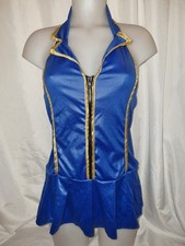 Gorgous blue gold air hostess dress up role play dress size Medium 