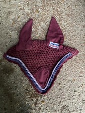 Pony / Cob John Whitaker Burgundy Red Ears Fly Veil 