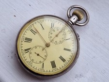 Antique silver cased CHRONOGRAPH pocket watch rare