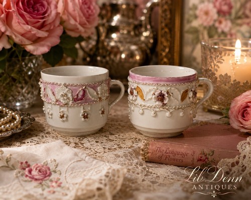 Pair antique german porcelain - german,