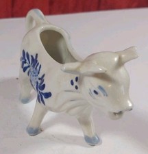 Vintage "Delft" Ceramic Cow Cream Jug Pourer