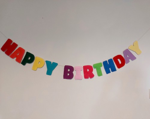 Handmade fabric happy birthday - happy,