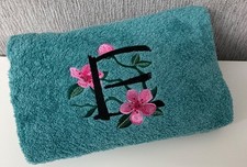 Personalised Blossom Monogram Towels, Luxury 650 gms Hand & Bath Towels