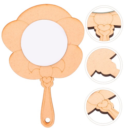 Pcs unpainted wood mirror - , 2