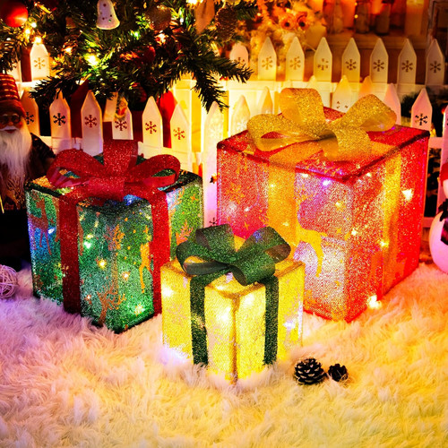 Set christmas lighted - of,