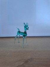 Vintage Green Blown Glass Deer