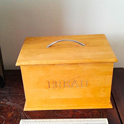 Wooden beech bread bin brown - bread,