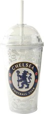 Chelsea FC Tumbler with Straw Mug Tankard Plastic Pint Glass Official License