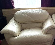 Cream Italian Leather /