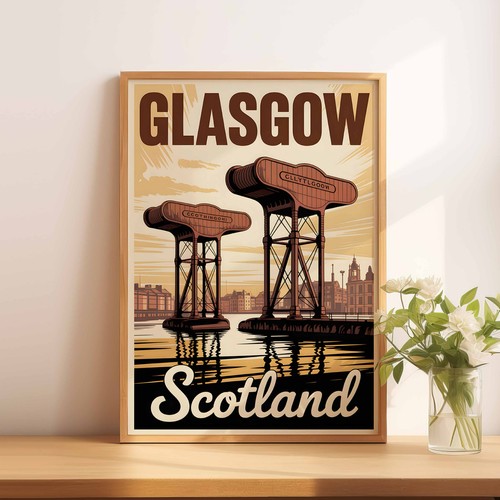 Glasgow scotland poster - a4,