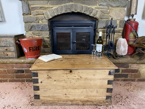 Old antique pine chest - antique,