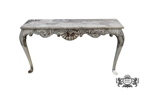 Carved walnut console table - walnut,