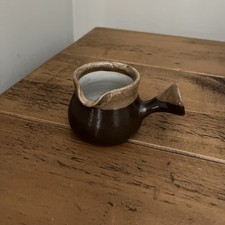 Vintage Abaty Stoneware Wales Pottery Small 2-Tone Brown Jug