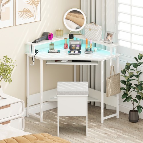 Triangle gaming desk with led - gaming,