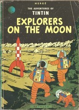 Herge, The Adventures of Tintin; Explorers on the Moon, paperback 1974 VG scarce