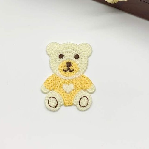 Embroidered crocheted teddy - embroidered,