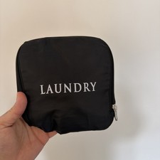 MIAMICA Travel Laundry Bag, Wash, Dry, Fold, Repeat, Black, L, Travel Laundry B