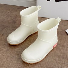 Wellington Rain Boots Waterproof Ankle Wellies Men Women Outdoor Slip On Shoes
