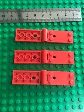 LEGO Technic 3 x Double Hinge Plate 2 x 4 Articulated Joint RED