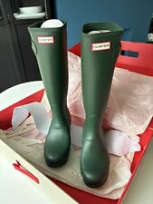 Hunter Wellington Boots Size 7 UK Original Tall In Green Welly Womens Boot 