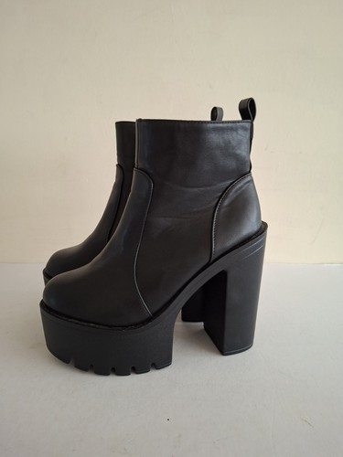 Mde black faux leather ankle - faux,