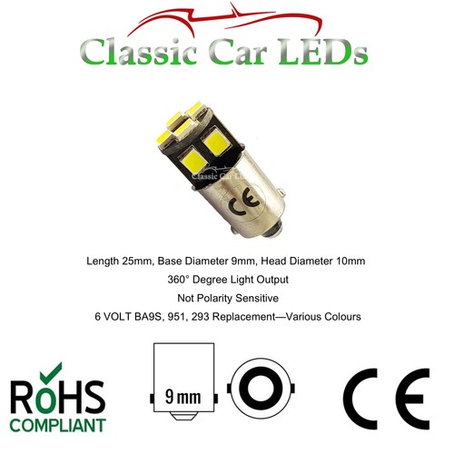 Ba9s classic car motorcycle - 6v,