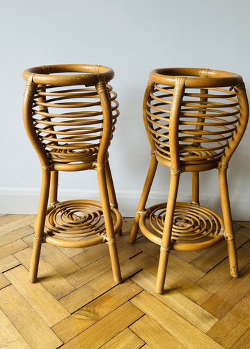 Pair vintage rattan cane - vintage,