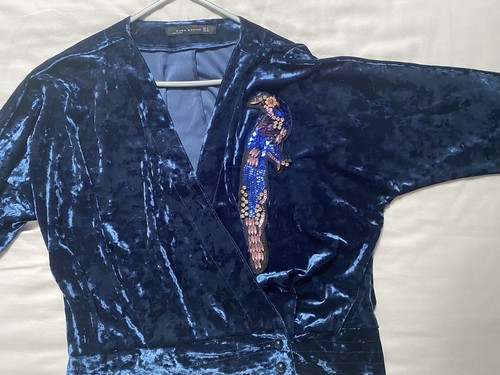 Zara velvet blue cross over - velvet,