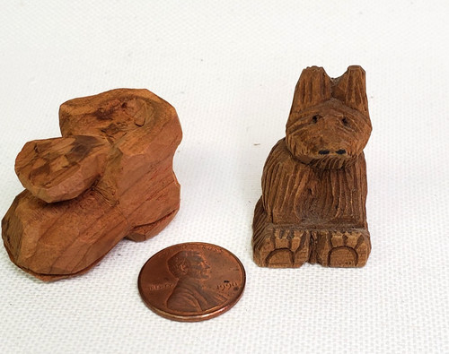 Lot hand carved wooden brown - lot,