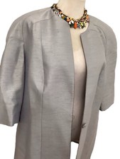 Jacques Vert Silver Grey  Length 33”  Jacket Size 24 Ec Away £10 Discount