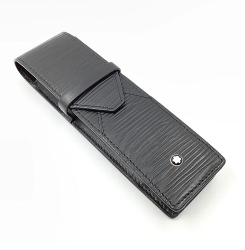 Montblanc black leather pen - montblanc,