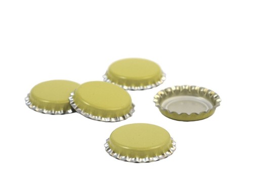 Yellow crown caps 26mm pack - yellow,