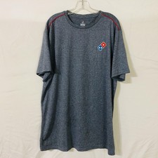 Dominos Gear Shirt Mens Large Gray Performance Pizza Work Uniform Tee Logo