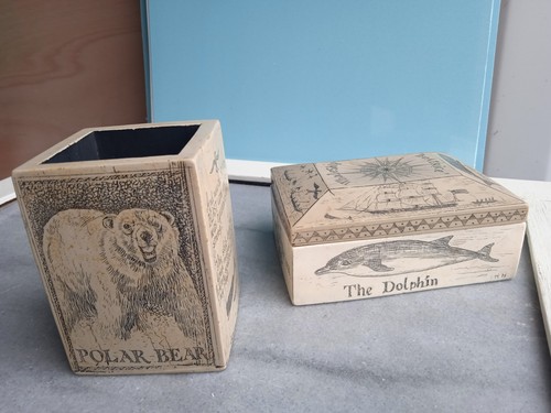 Vintage resin scrimshaw - vintage, 'scrimshaw'