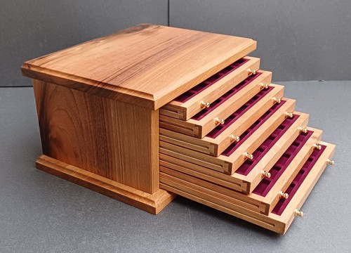 Coin cabinet solid walnut - coin,