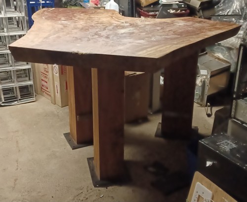 Walnut bar dining table - bar,
