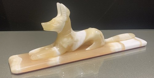 Carved alabaster egyptian god - carved,