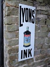 Lyons Ink Enamel Sign Lyons Ink Sign Fountain Pen Sign Shop Advertising Sign