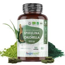 Spirulina Chlorella - 180 organic capsules - Immune & Digestive support - Vegan