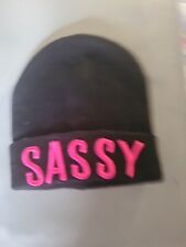 Ladies SASSY Black Acrylic Beanie NWOT