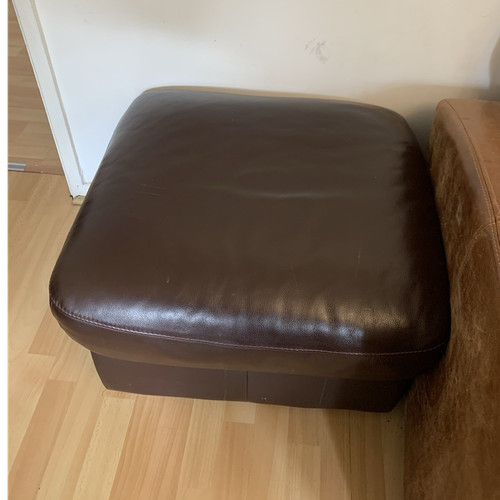 Brown leather sofa suite - brown,
