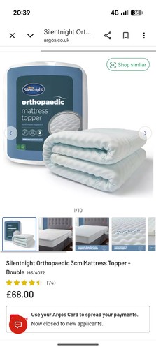 Silentnight orthopaedic double - orthopaedic,