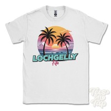 LOCHGELLY FIFE T-SHIRT - Retro Miami Style Funny UK Summer Parody